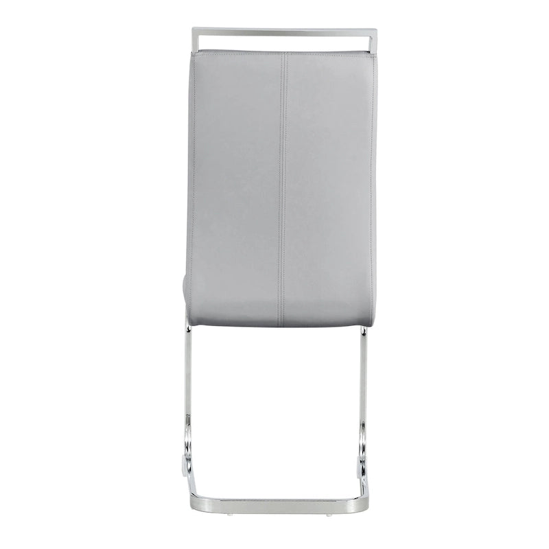 Set of 4 Modern Dining Chairs,High Back Side Chair with C-shaped Tube Chrome Metal Legs