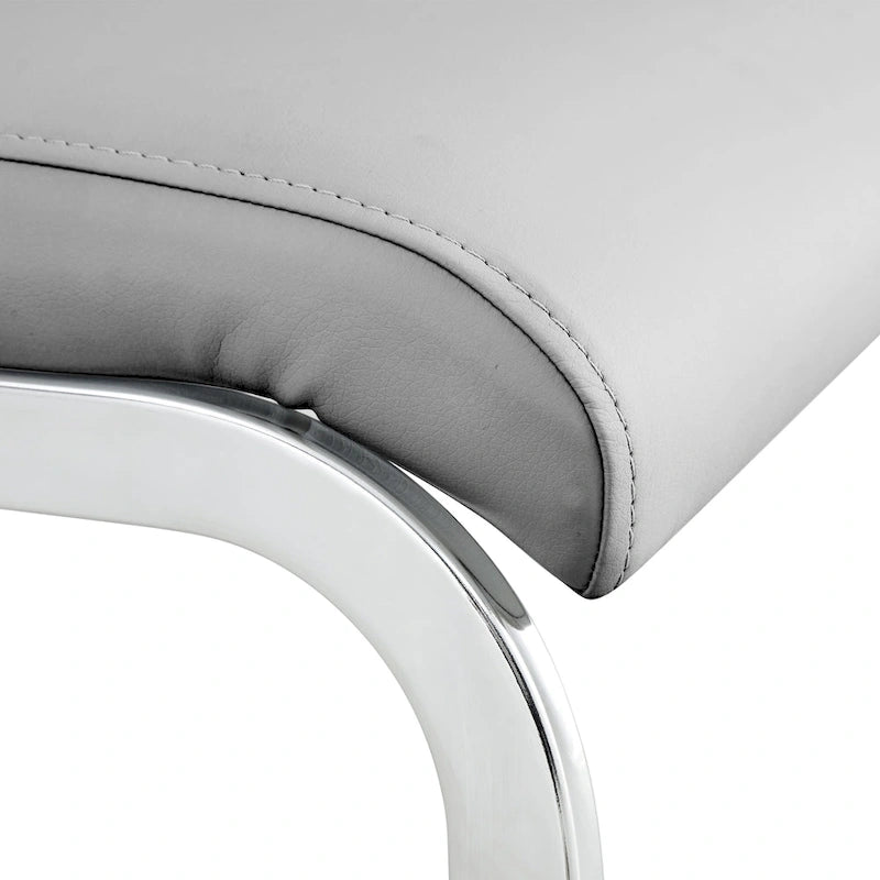 Set of 4 Modern Dining Chairs,High Back Side Chair with C-shaped Tube Chrome Metal Legs