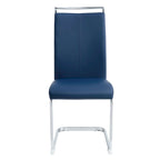 Set of 4 Modern Dining Chairs,High Back Side Chair with C-shaped Tube Chrome Metal Legs
