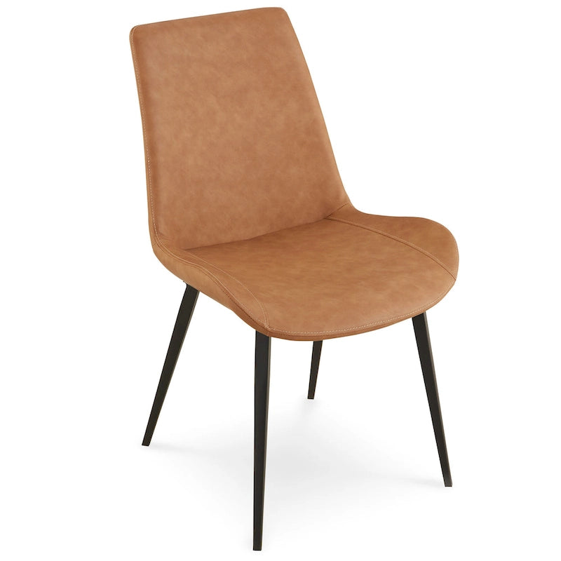 Nicoya Upholstered Dining Chair in Buckskin Synthetic Leather and Black - 34 x 36.1 x 23
