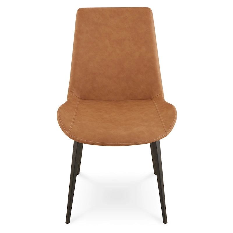 Nicoya Upholstered Dining Chair in Buckskin Synthetic Leather and Black - 34 x 36.1 x 23