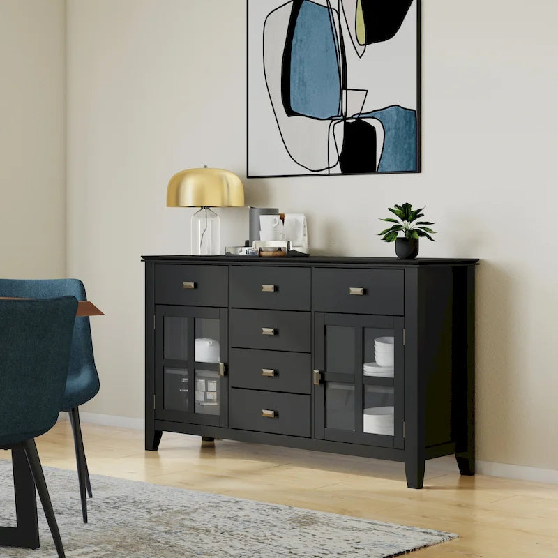 WYNDENHALL Stratford Solid Wood Transitional Sideboard Buffet - 54 inch Wide