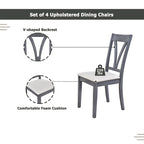 Mid-Century Wood 5-Piece Dining Table Set