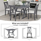 Mid-Century Wood 5-Piece Dining Table Set