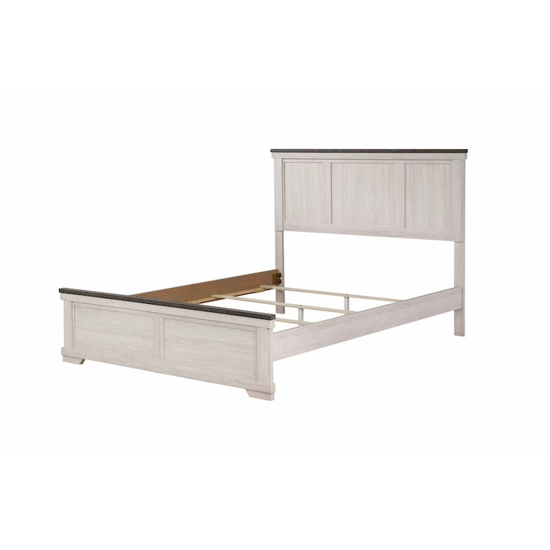 Candra 6 Piece Cream Brown Panel Bedroom Set