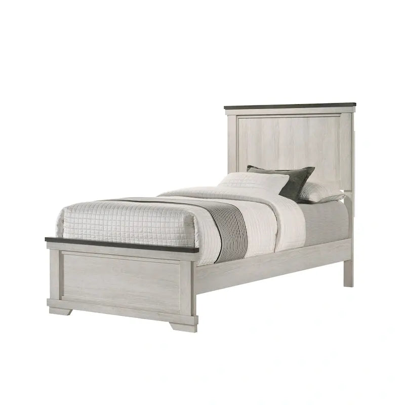 Candra 6 Piece Cream Brown Panel Bedroom Set