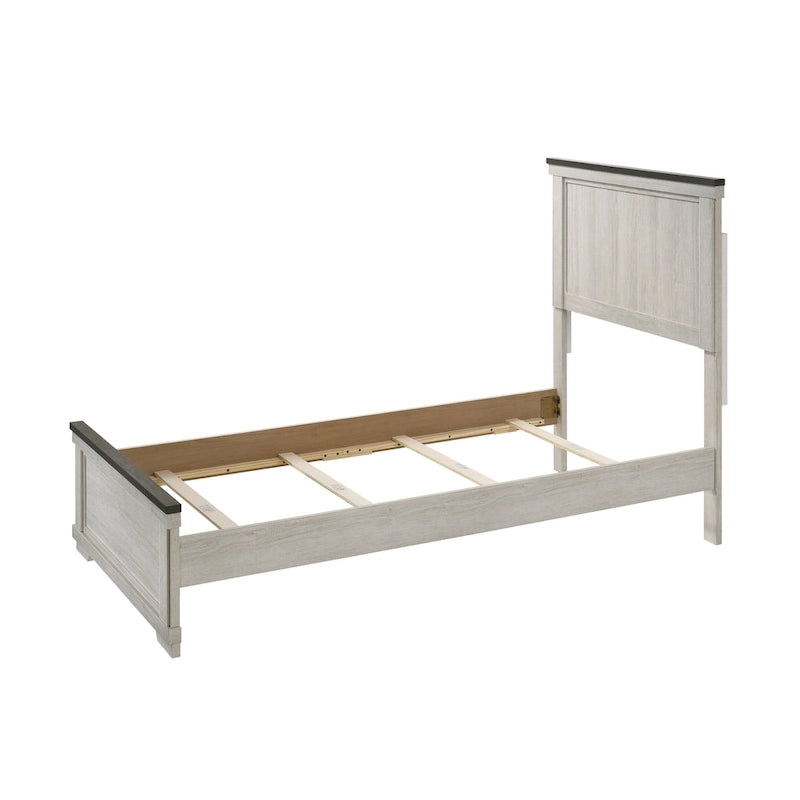 Candra 6 Piece Cream Brown Panel Bedroom Set