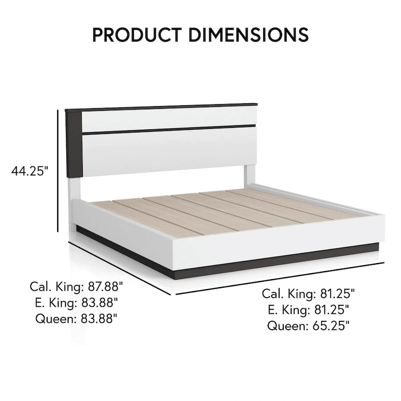 Conjira Contemporary White Wood Platform Bed by Furniture of America