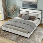 Conjira Contemporary White Wood Platform Bed by Furniture of America