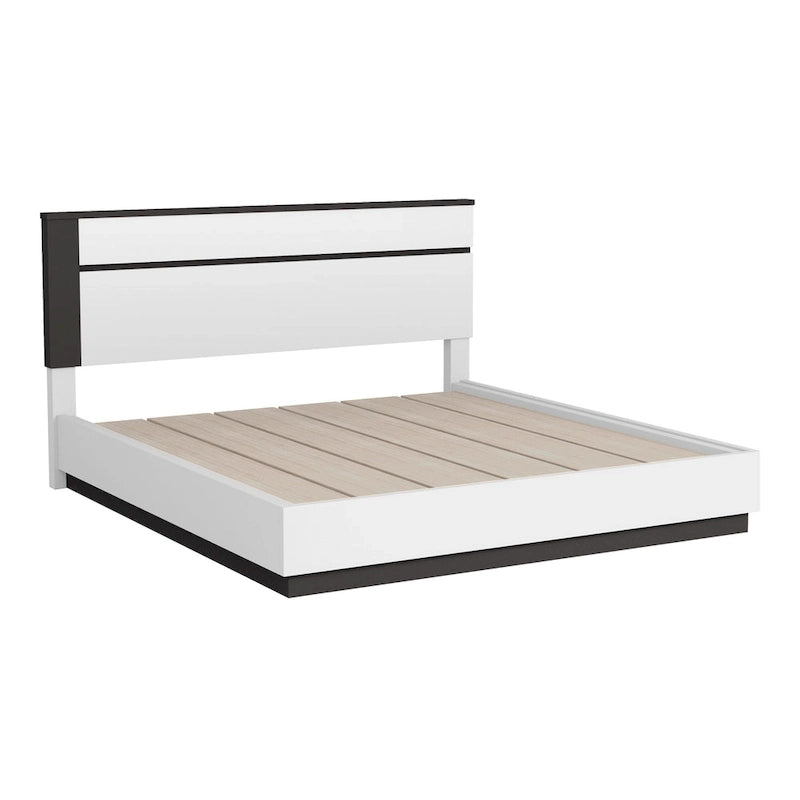 Conjira Contemporary White Wood Platform Bed by Furniture of America