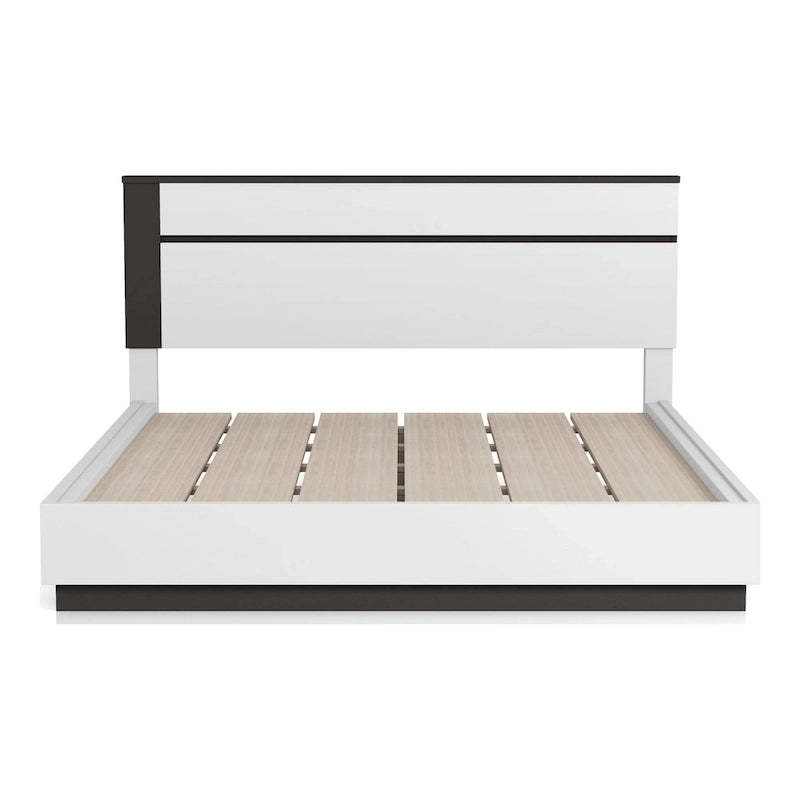 Conjira Contemporary White Wood Platform Bed by Furniture of America
