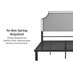 Middlebrook Designs Upholstered Curved Metal Queen Bedframe