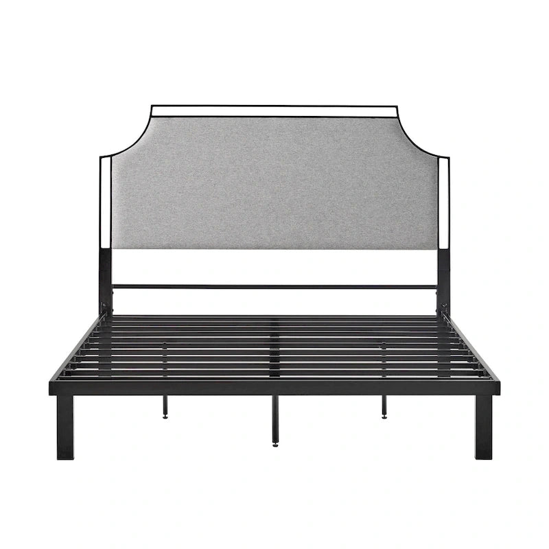 Middlebrook Designs Upholstered Curved Metal Queen Bedframe