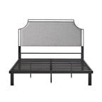 Middlebrook Designs Upholstered Curved Metal Queen Bedframe