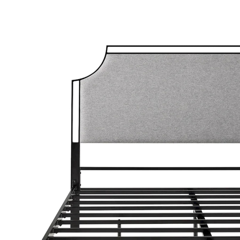 Middlebrook Designs Upholstered Curved Metal Queen Bedframe