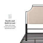 Middlebrook Designs Upholstered Curved Metal Queen Bedframe