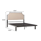Middlebrook Designs Upholstered Curved Metal Queen Bedframe