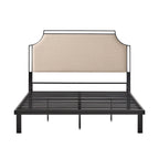 Middlebrook Designs Upholstered Curved Metal Queen Bedframe