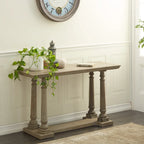 Wooden Console Table with Distressed Accents - Light Brown - Roche River Decor - 18Wx52Lx30H