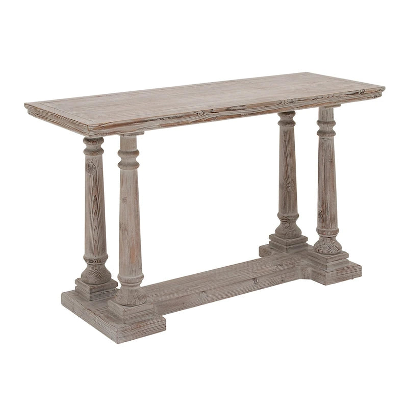 Wooden Console Table with Distressed Accents - Light Brown - Roche River Decor - 18Wx52Lx30H