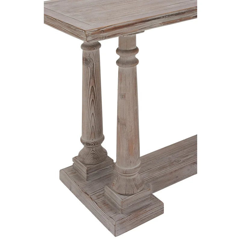 Wooden Console Table with Distressed Accents - Light Brown - Roche River Decor - 18Wx52Lx30H