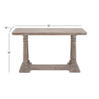 Wooden Console Table with Distressed Accents - Light Brown - Roche River Decor - 18Wx52Lx30H
