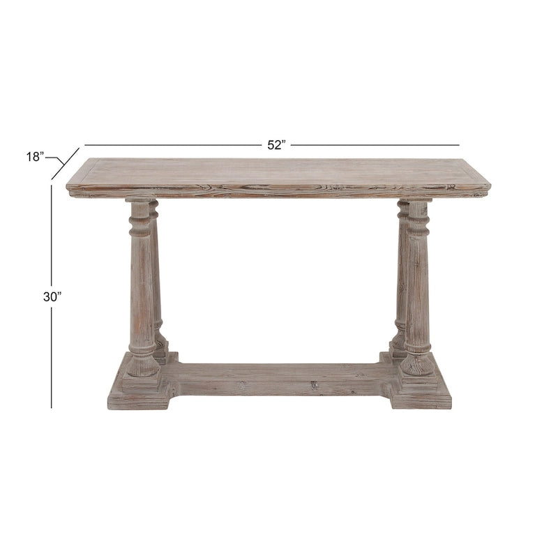 Wooden Console Table with Distressed Accents - Light Brown - Roche River Decor - 18Wx52Lx30H