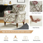 Nyctelius Traditional Polyester Accent Arm Chair with Pattern and Nailhead Trim Set of 2 by HULALA HOME
