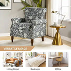 Nyctelius Traditional Polyester Accent Arm Chair with Pattern and Nailhead Trim Set of 2 by HULALA HOME