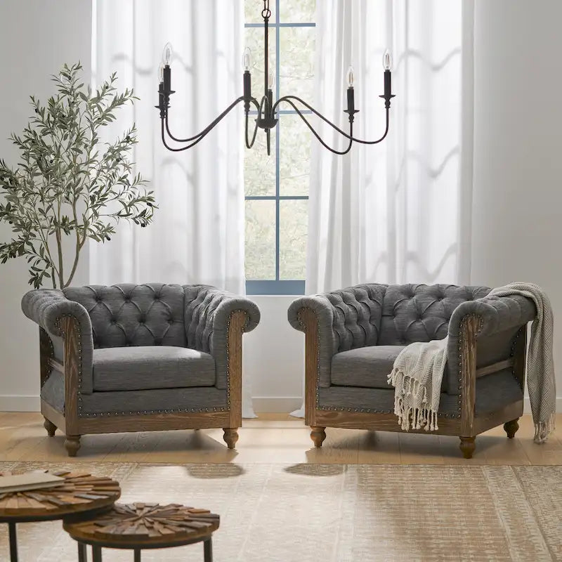 Voll Fabric Club Chairs (Set of 2) by Christopher Knight Home