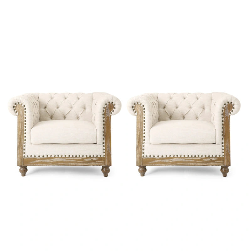 Voll Fabric Club Chairs (Set of 2) by Christopher Knight Home