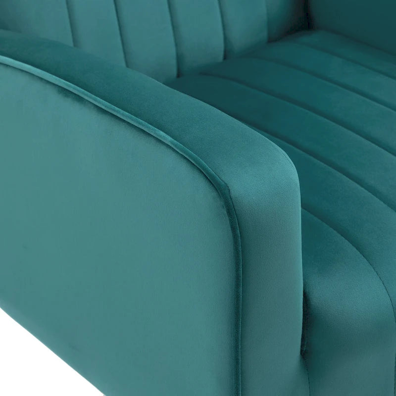 2 Set Velvet Wingback Accent Chairs with Metal Legs for Living Room