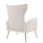 2 Set Velvet Wingback Accent Chairs with Metal Legs for Living Room