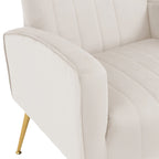 2 Set Velvet Wingback Accent Chairs with Metal Legs for Living Room