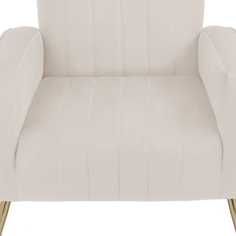 2 Set Velvet Wingback Accent Chairs with Metal Legs for Living Room