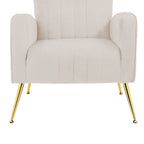2 Set Velvet Wingback Accent Chairs with Metal Legs for Living Room