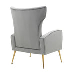 2 Set Velvet Wingback Accent Chairs with Metal Legs for Living Room