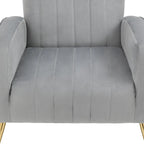 2 Set Velvet Wingback Accent Chairs with Metal Legs for Living Room