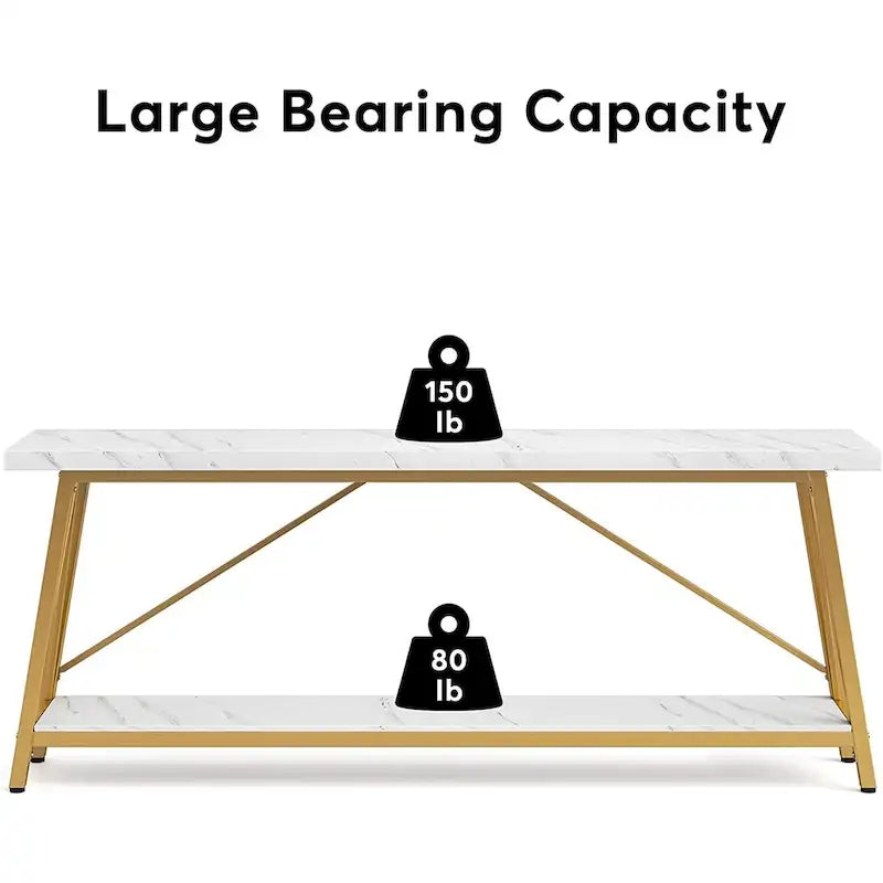 70.9 Inch Extra Long Sofa Table, Industrial Entry Console Table