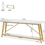 70.9 Inch Extra Long Sofa Table, Industrial Entry Console Table