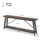70.9 Inch Extra Long Sofa Table, Industrial Entry Console Table