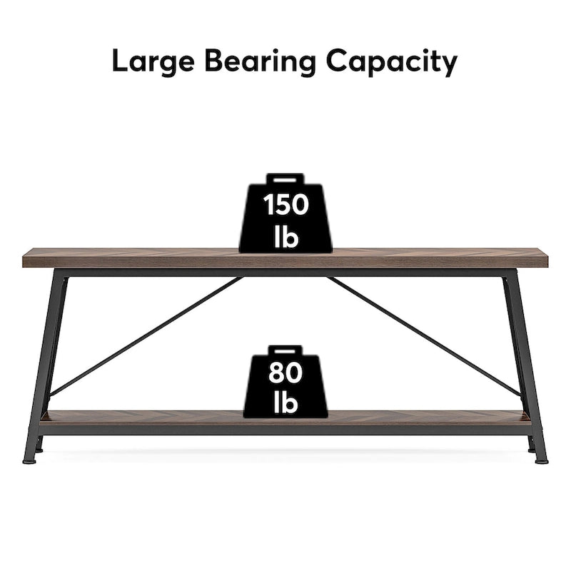 70.9 Inch Extra Long Sofa Table, Industrial Entry Console Table
