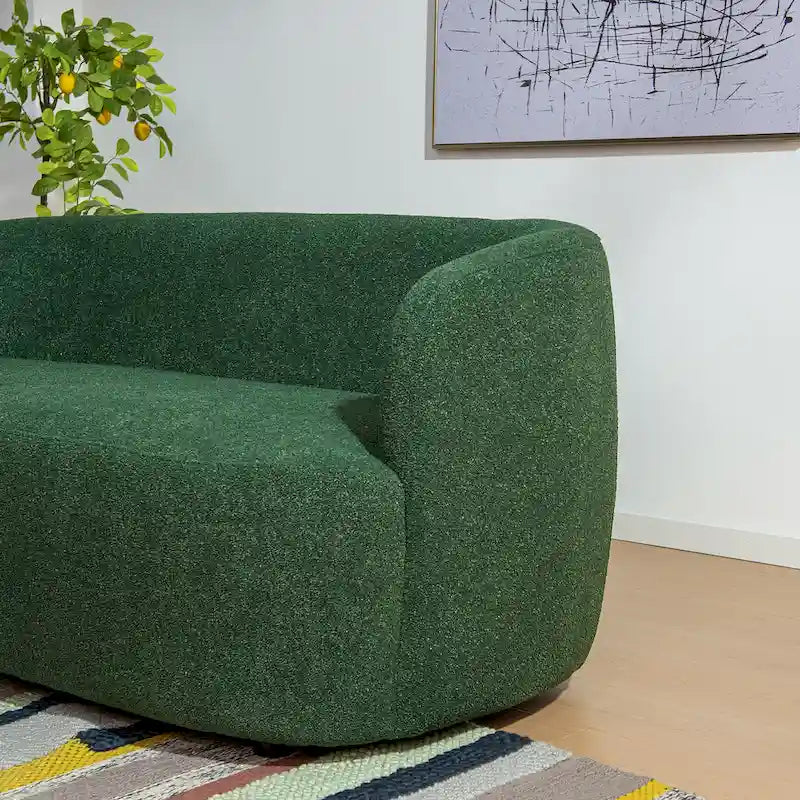 KINWELL Boucle Upholstered 2-Seats Loveseat with Pillows