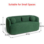 KINWELL Boucle Upholstered 2-Seats Loveseat with Pillows