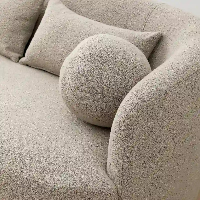 KINWELL Boucle Upholstered 2-Seats Loveseat with Pillows