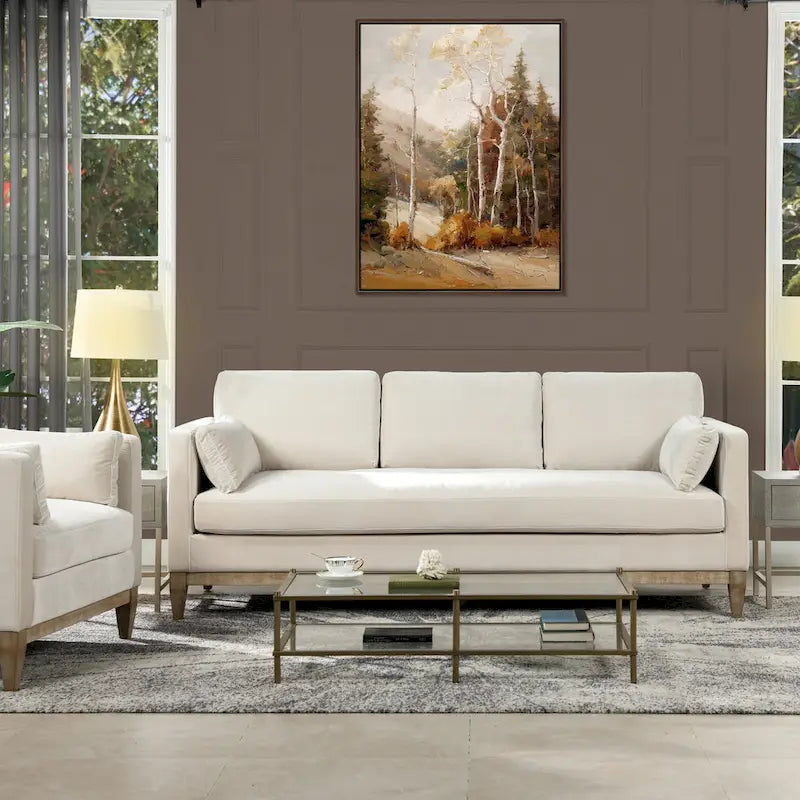 Knox 84 Modern Farmhouse Velvet Track Arm Sofa