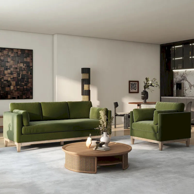 Knox 84 Modern Farmhouse Velvet Track Arm Sofa