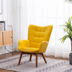 Carson Carrington Aasen Silky Velvet Tufted Accent Chair with Ottoman