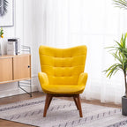 Carson Carrington Aasen Silky Velvet Tufted Accent Chair with Ottoman