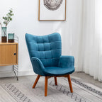 Carson Carrington Aasen Silky Velvet Tufted Accent Chair with Ottoman